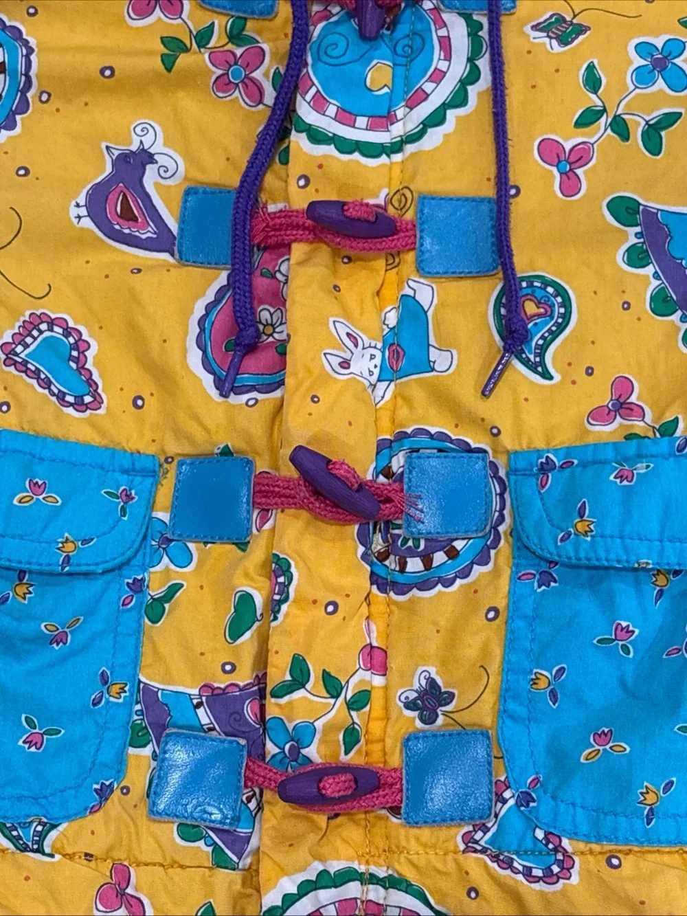 VTG 90’s Gymboree Girls/Toddler X-Small Goldilocks Jacket Zip up/Toggle-Rainbow